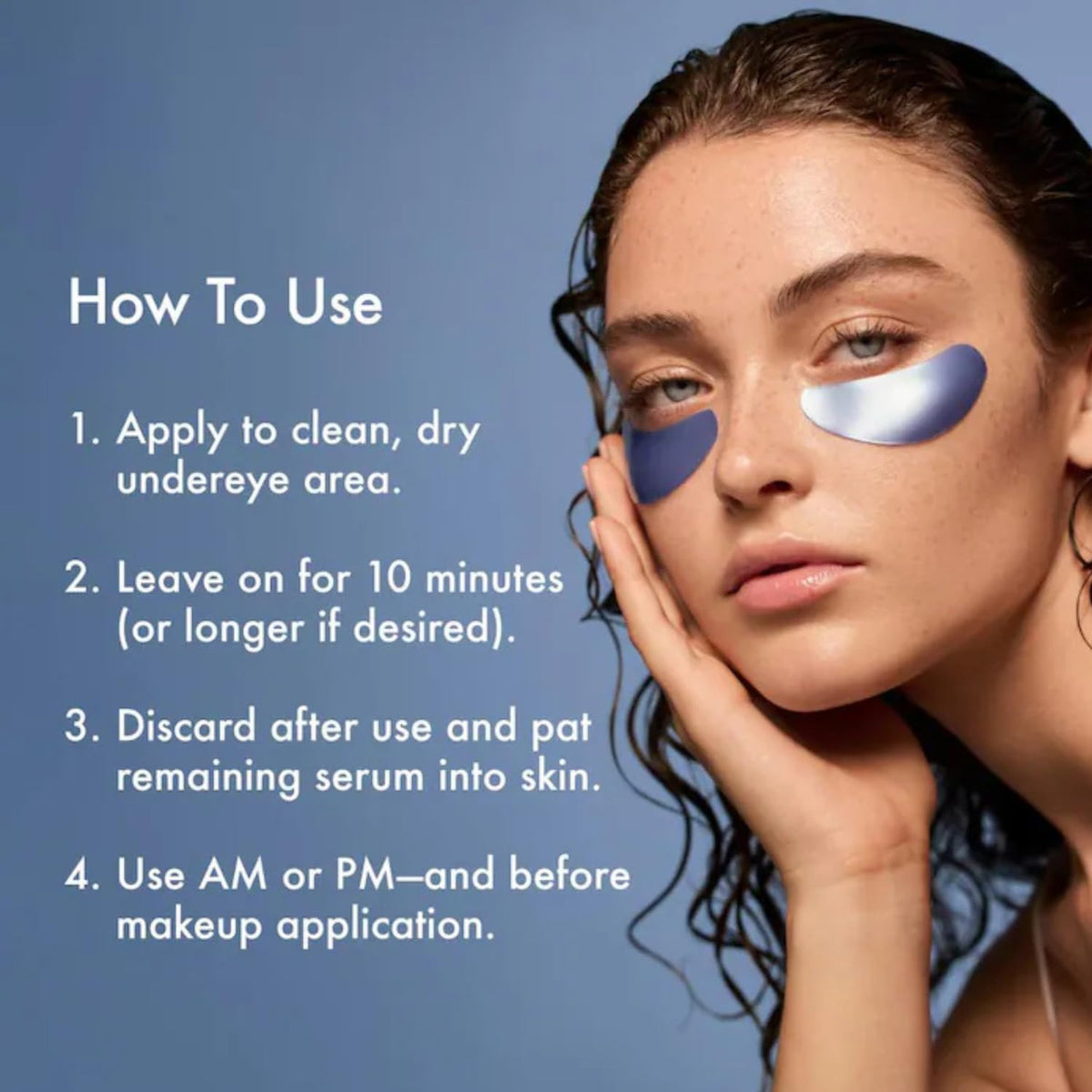 Summer Fridays Jet Lag Hydrating Eye Patches on a model
