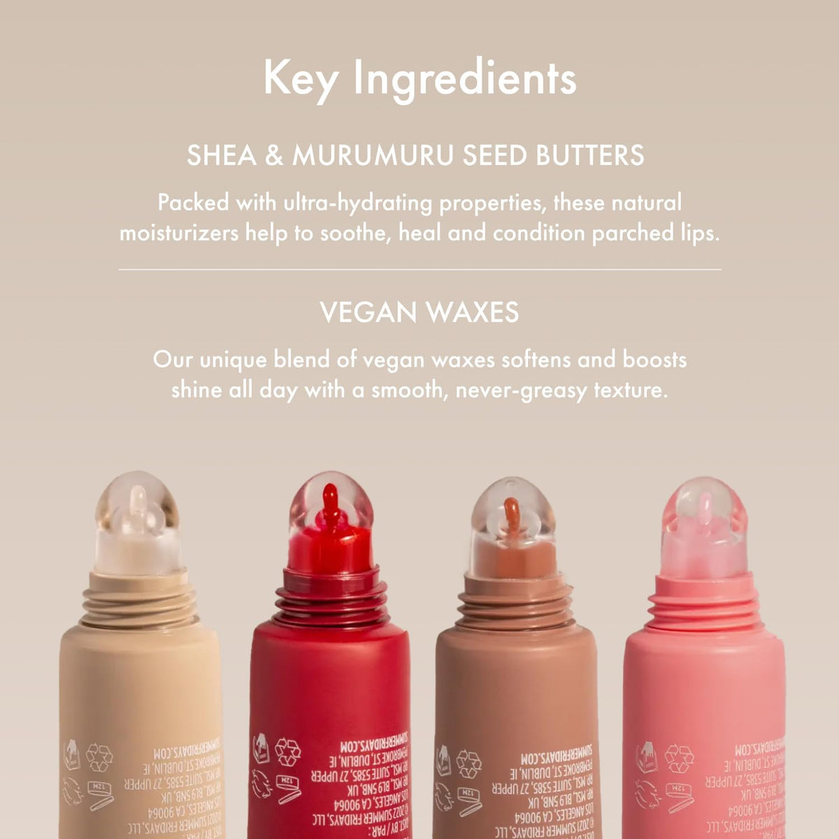 Summer Fridays Lip Butter Balm back view with ingredient list