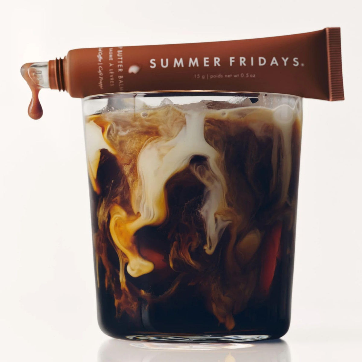 Summer Fridays Tinted Lip Butter Balm Iced Coffee on a vanity