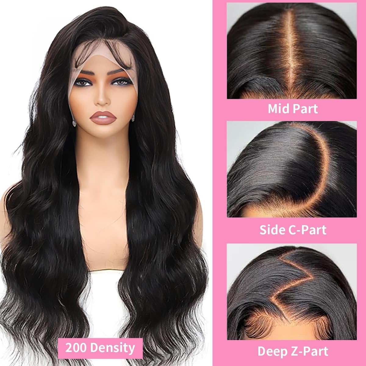 SUMT Body Wave Lace Front Wig showing natural hairline