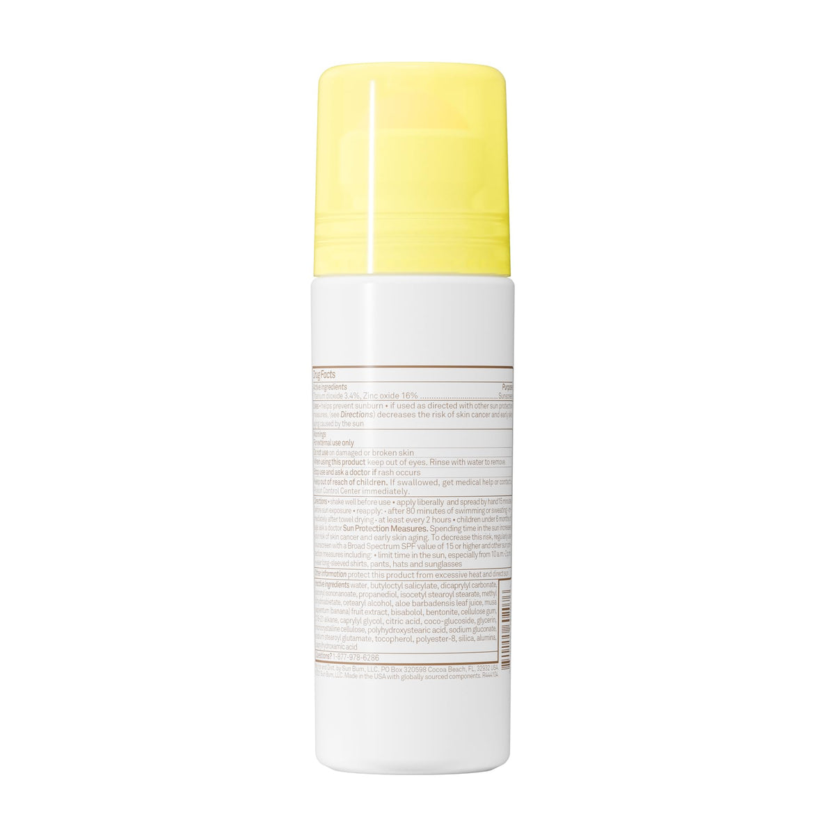 Sun Bum Baby Bum Mineral SPF 50 Roll-On Sunscreen with tropical background