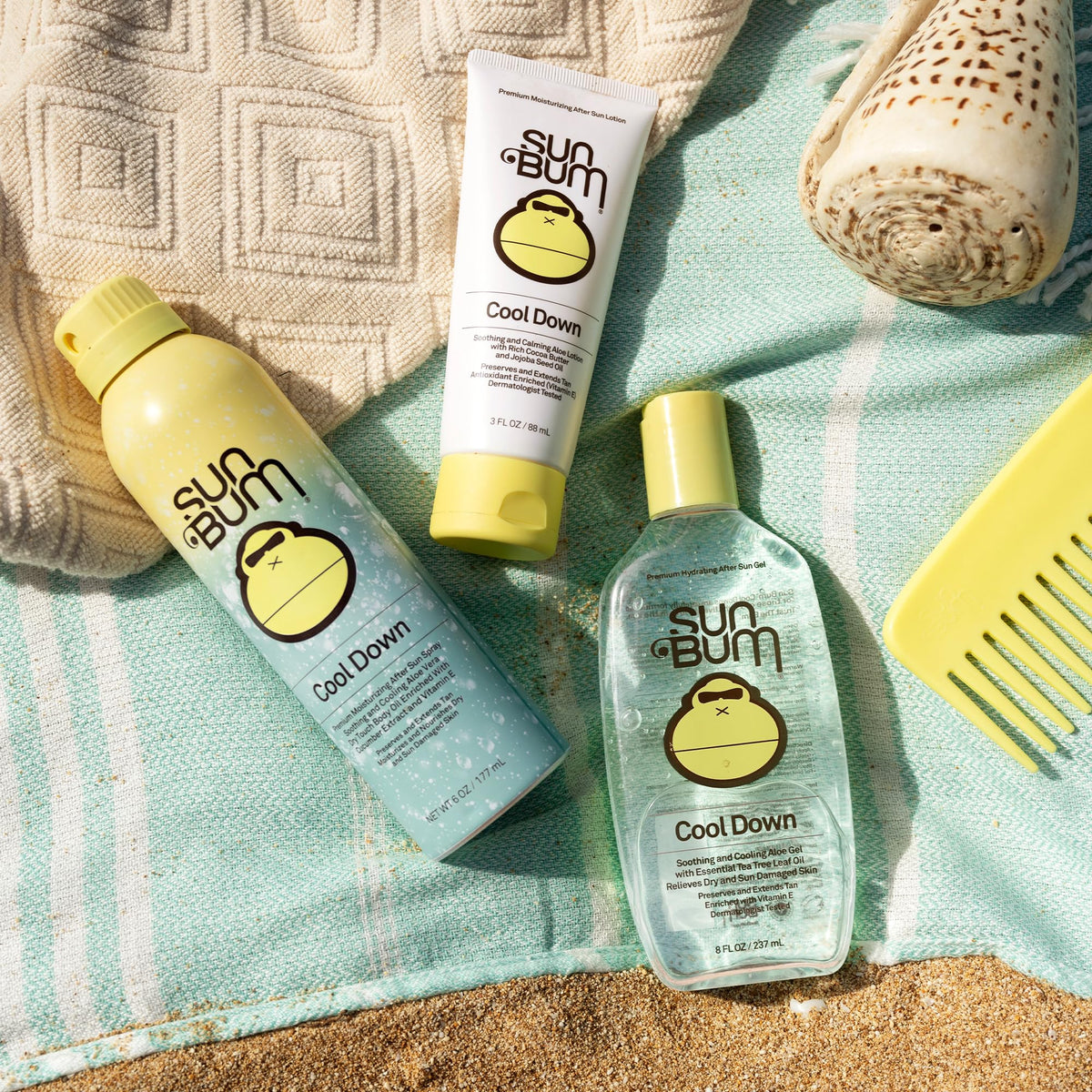 Sun Bum Cool Down Aloe Vera Lotion 2 Pack with packaging