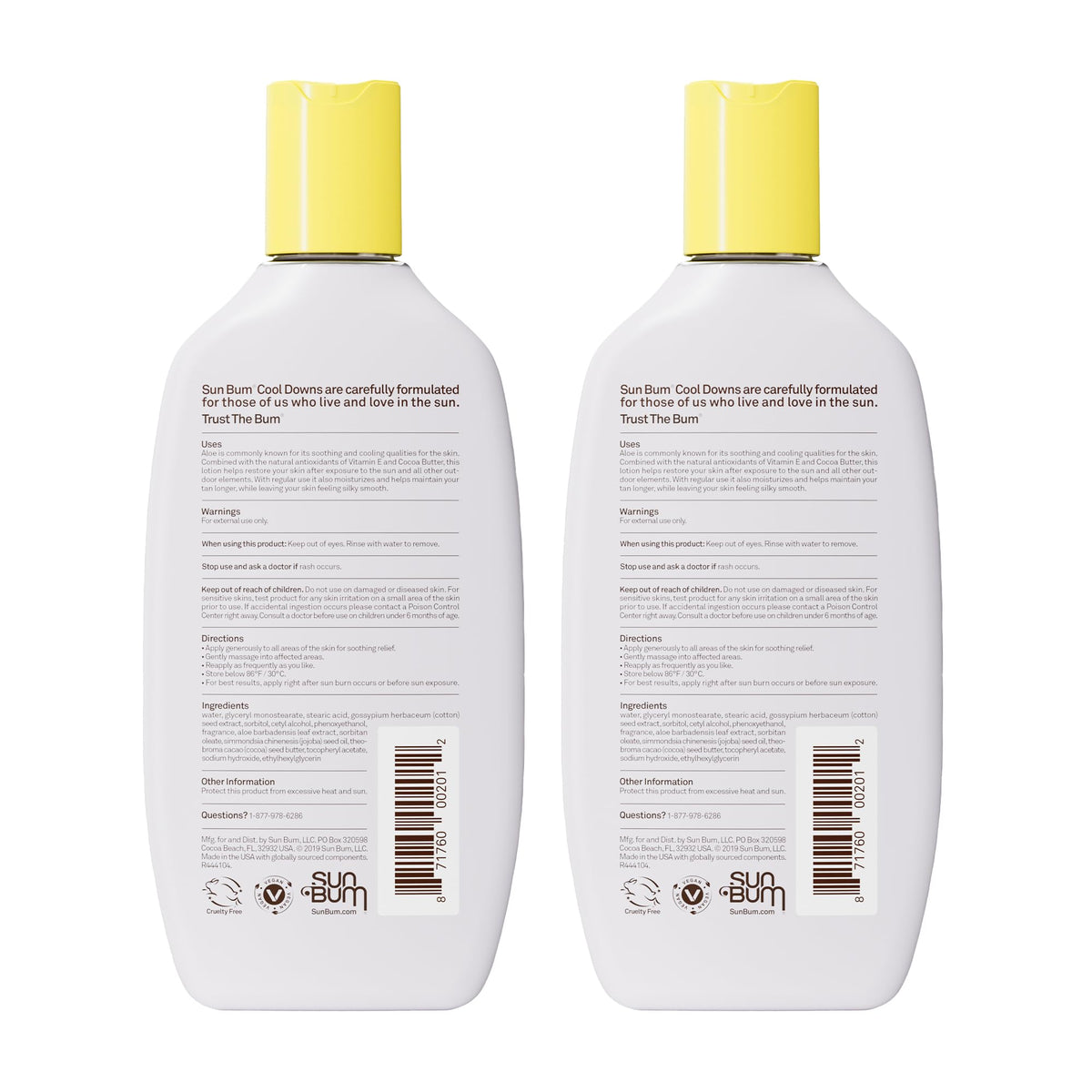 Sun Bum Cool Down Aloe Vera Lotion packaging close-up