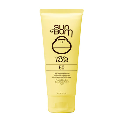 Sun Bum Kids SPF 50 Clear Sunscreen Lotion front view, 6 oz bottle