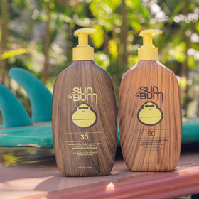 Sun Bum Original SPF 30 Sunscreen pouring onto hand