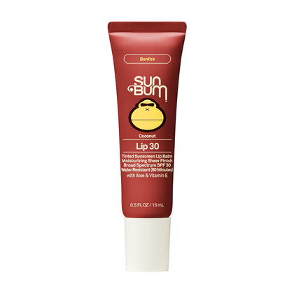 Sun Bum SPF 30 Coconut Sunscreen Lip Balm Bonfire Tinted front view