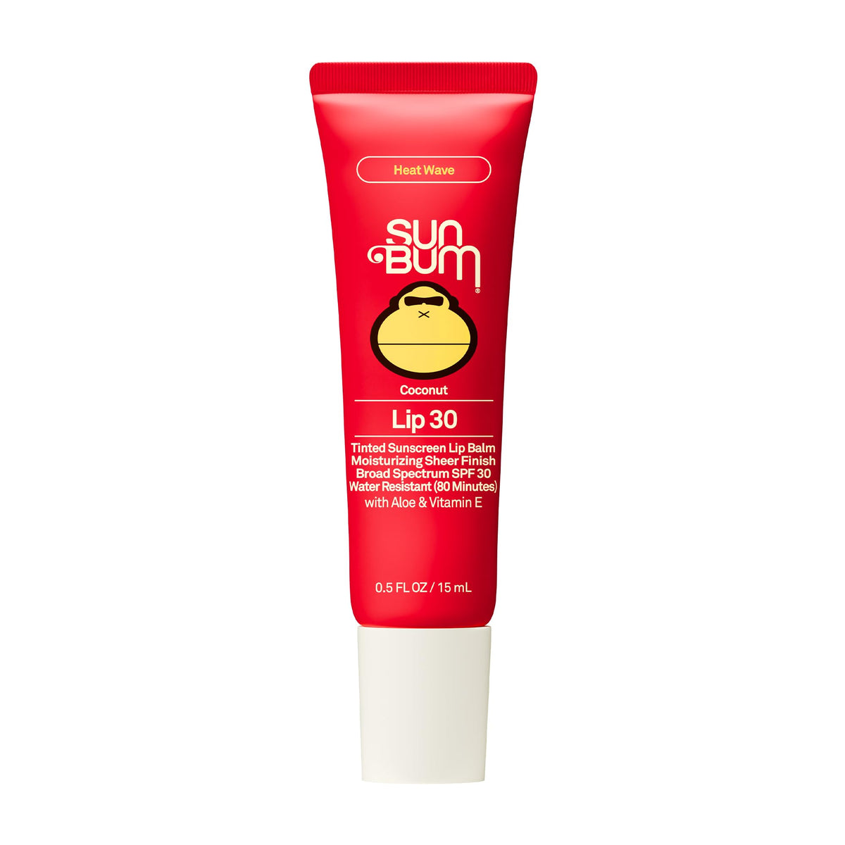 Sun Bum SPF 30 Coconut Sunscreen Lip Balm Heat Wave Tinted front view
