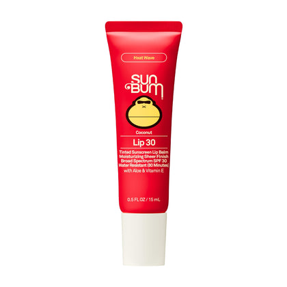 Sun Bum SPF 30 Coconut Sunscreen Lip Balm Heat Wave Tinted front view