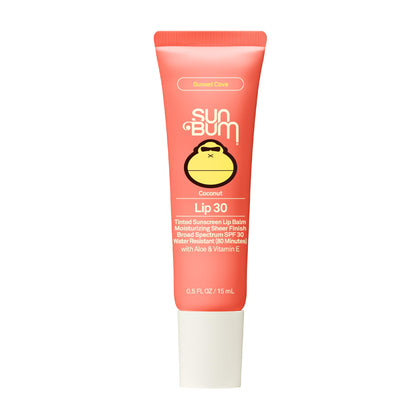 Sun Bum SPF 30 Coconut Sunscreen Lip Balm Sunset Cove Tinted front view