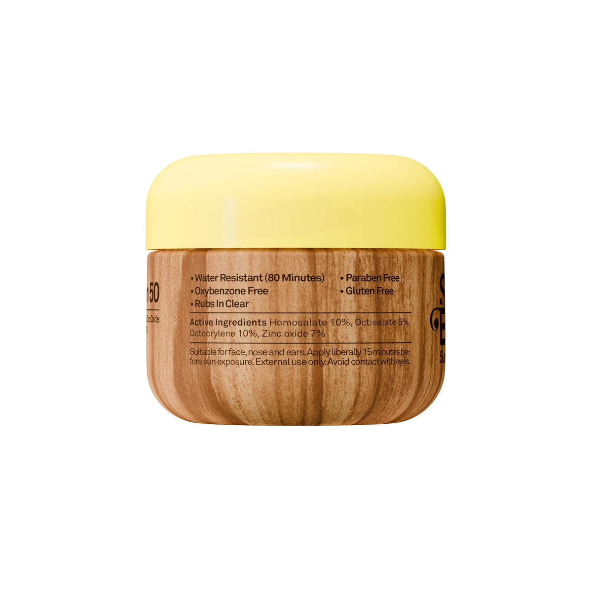 Sun Bum SPF 50 Face Cream Sunscreen cap open, ready for use