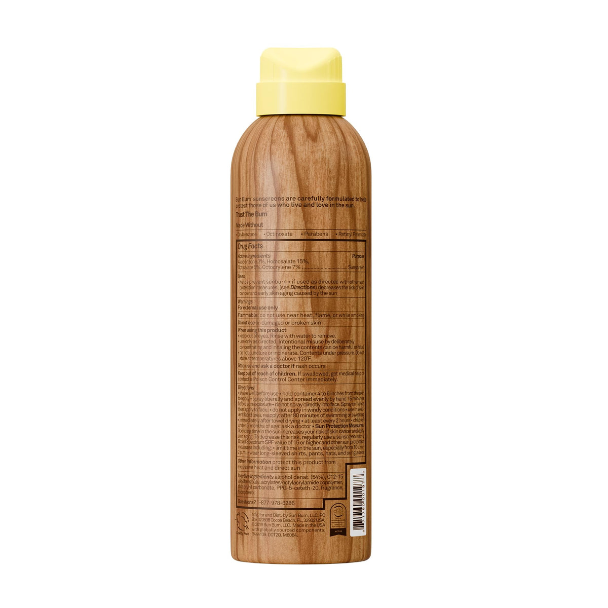Sun Bum SPF 50 Sunscreen Body Spray with tropical background