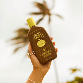 Sun Bum sunscreen lotion texture on skin