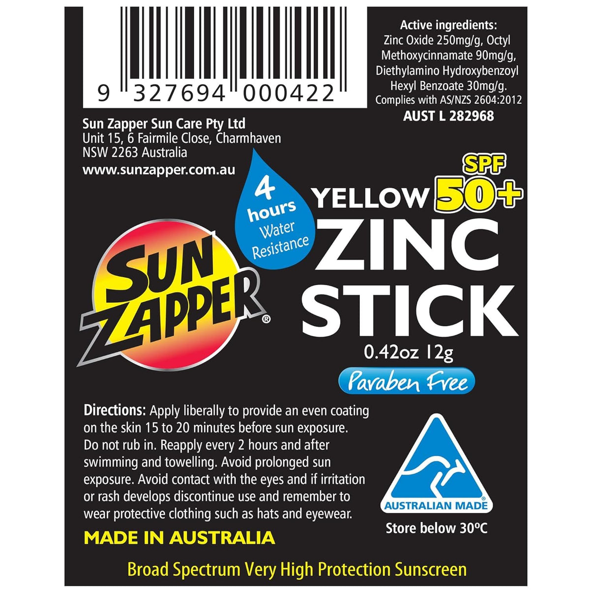 Sun Zapper sunscreen stick with kids playing in the background