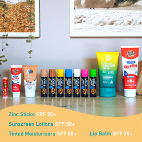 Sun Zapper Zinc Oxide Sunscreen Stick SPF 50+ blue texture close-up