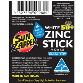 Sun Zapper Zinc Oxide Sunscreen Stick SPF 50+ in beach setting