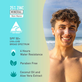 Sun Zapper Zinc Oxide Sunscreen Stick SPF 50+ packaging