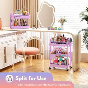 SUNALLY Makeup Cart Organizer assembled and ready for use