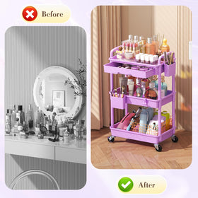 SUNALLY Makeup Cart Organizer showcasing removable drawer