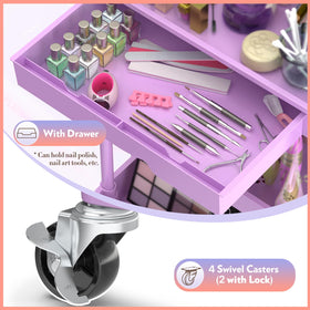 SUNALLY Makeup Cart Organizer with wheels in a bathroom setting