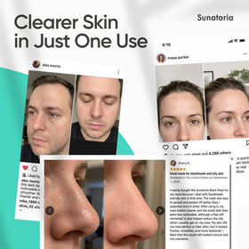 SUNATORIA Black Peel Off Face Mask on clean skin