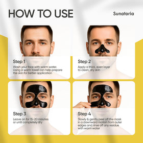SUNATORIA Men’s Charcoal Peel-Off Face Mask texture close-up