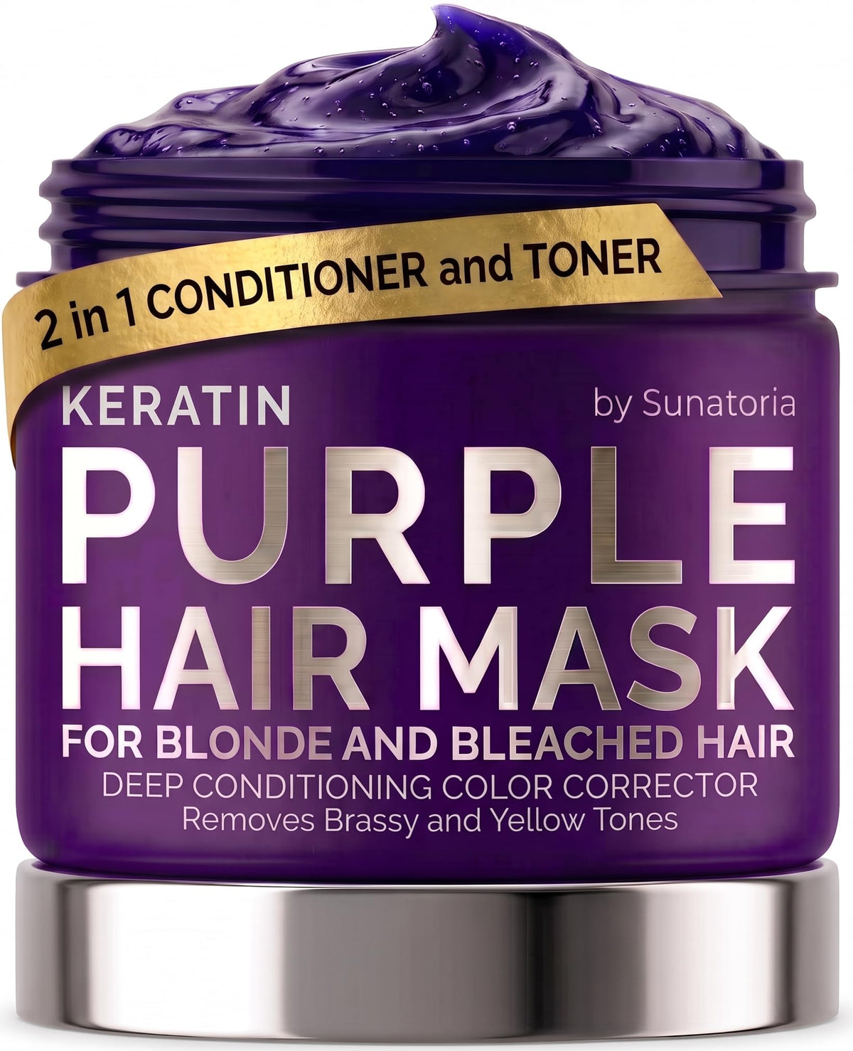 SUNATORIA Purple Hair Mask front view with 8.5 Fl Oz packaging