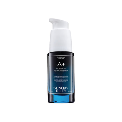 Sunday Riley A+ High-Dose Retinol Serum 1.0oz front view with packaging
