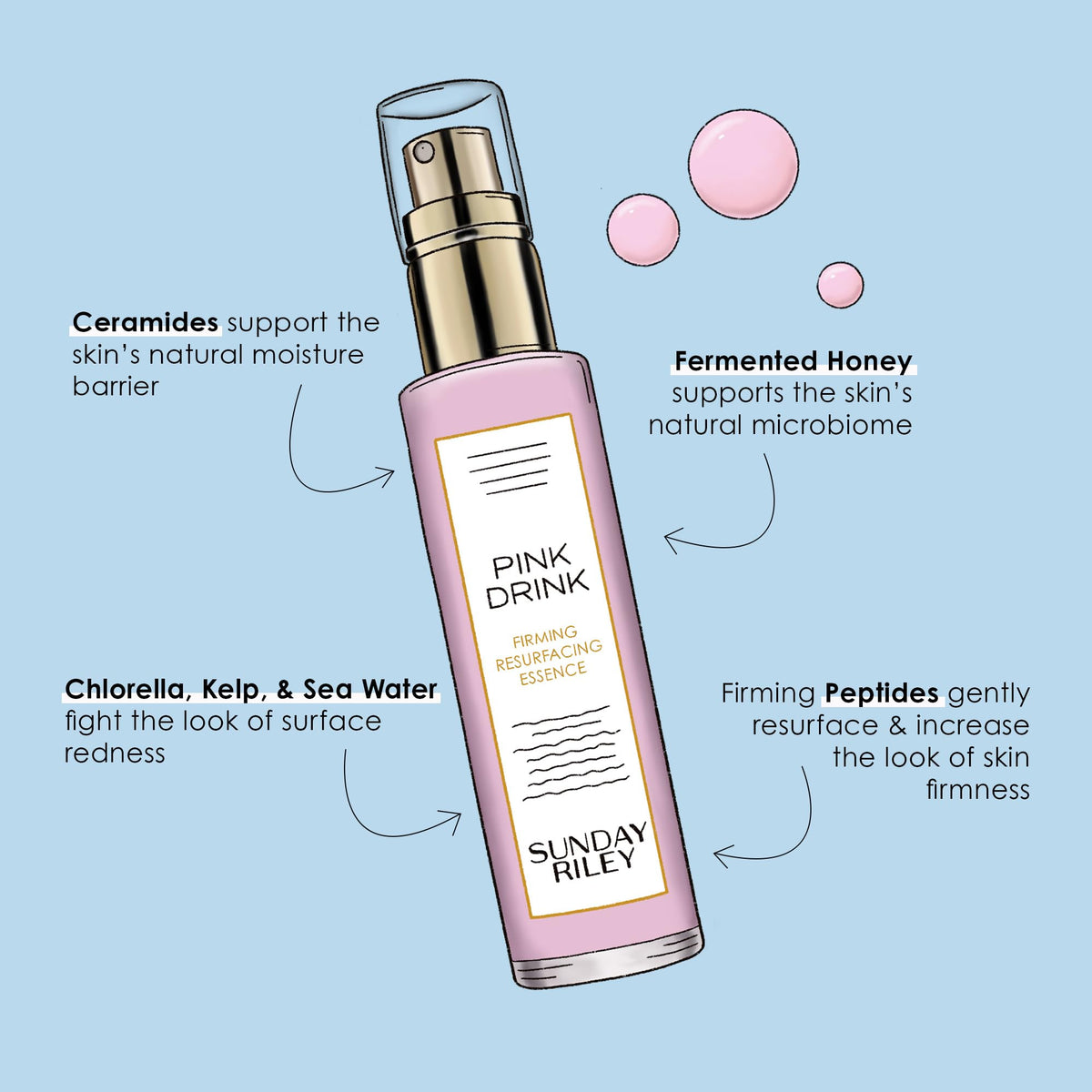 Sunday Riley Pink Drink Skin Firming Essence Face Mist lifestyle scene