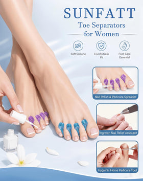 SUNFATT Toe Separators in use during a pedicure