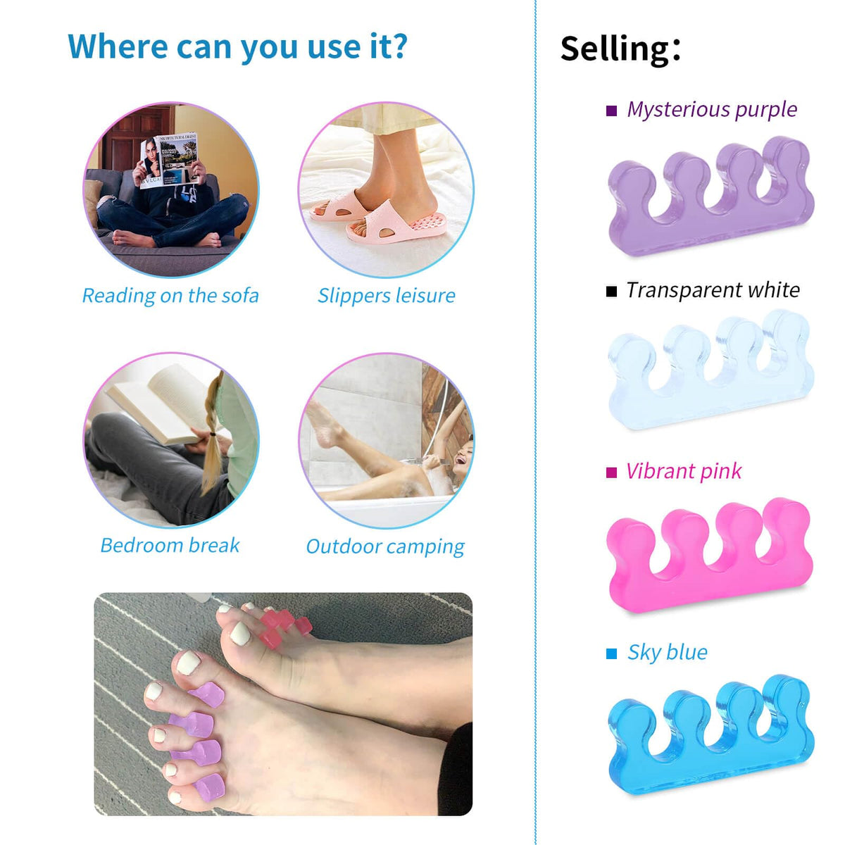 SUNFATT Toe Separators packaged for retail display