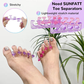 SUNFATT toe separators soft gel in use during pedicure