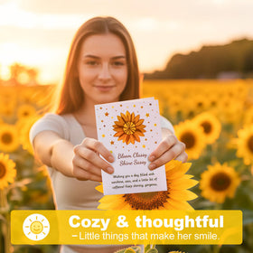 Sunflower greeting card included with the IZZUBIZ gift basket