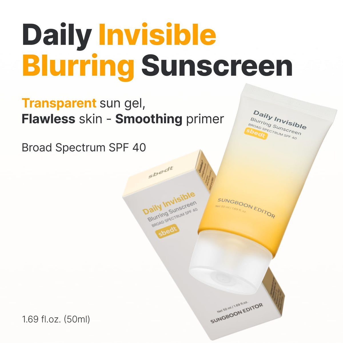 SUNGBOON EDITOR Daily Invisible Blurring Sunscreen 50ml back view