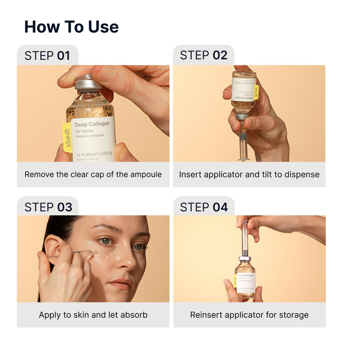 SUNGBOON EDITOR Glow Intensive PDRN Ampoule back view with ingredients list