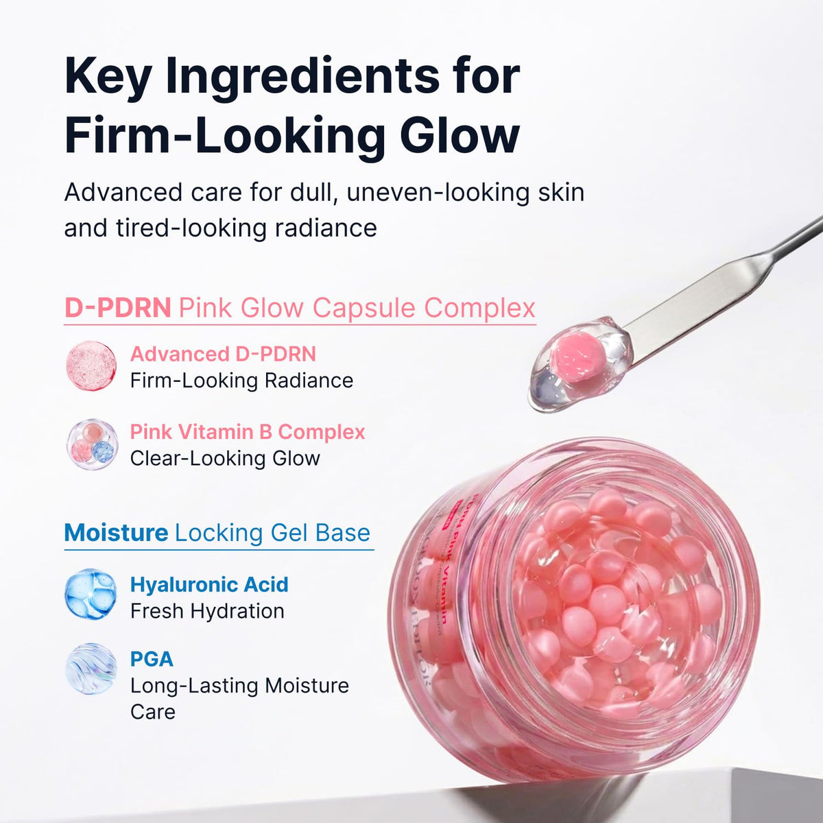 SUNGBOON EDITOR Pink PDRN Vitamin Glow Capsule Cream application on skin