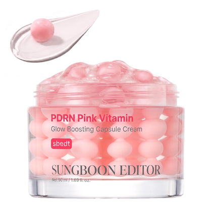 SUNGBOON EDITOR Pink PDRN Vitamin Glow support Capsule Cream front view