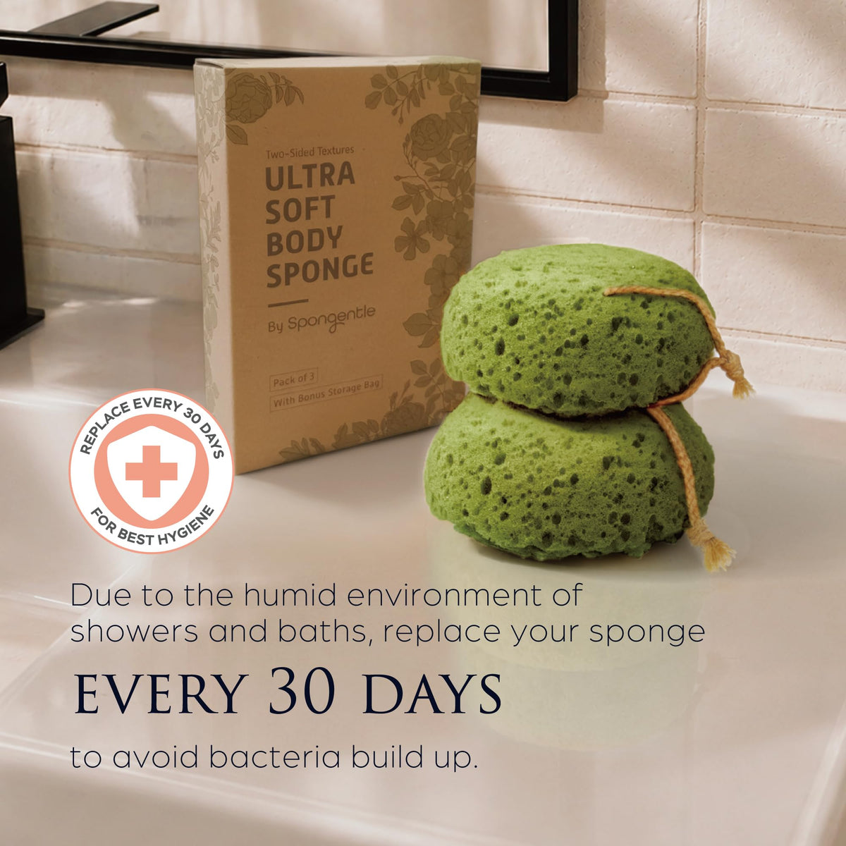 Sunlite Sports Spongentle Loofah Sponge in shower