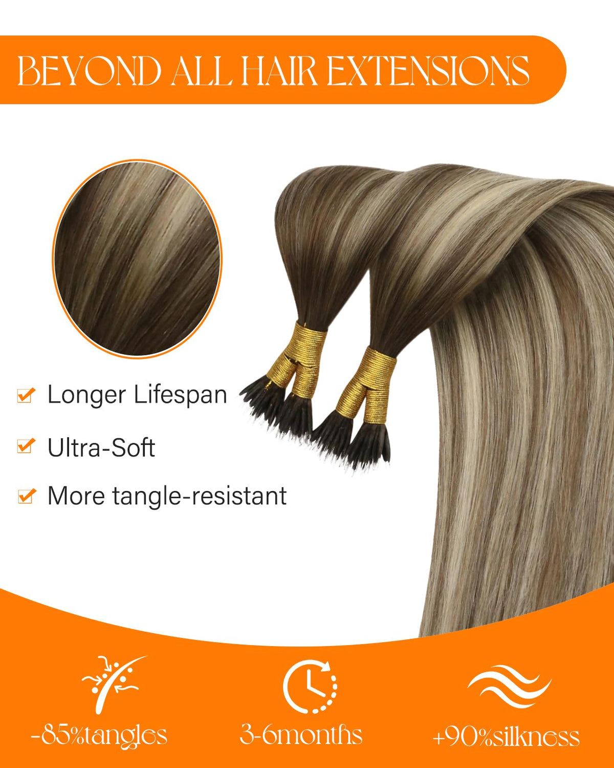 Sunny Hair 20 Inch extensions styled in a high ponytail