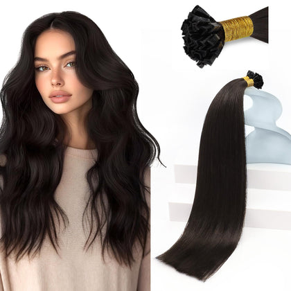 Sunny Hair 20 Inch K Tip Hair Extensions Dark Brown front view