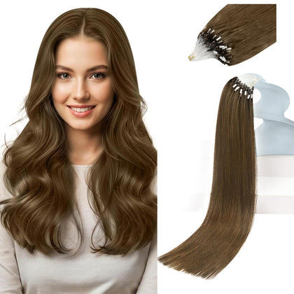 Sunny Hair 24 Inch Microbead Hair Extensions Light Brown front view