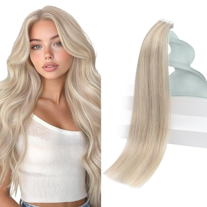 Sunny Hair Blonde Tape in Hair Extensions 20 Inch front view