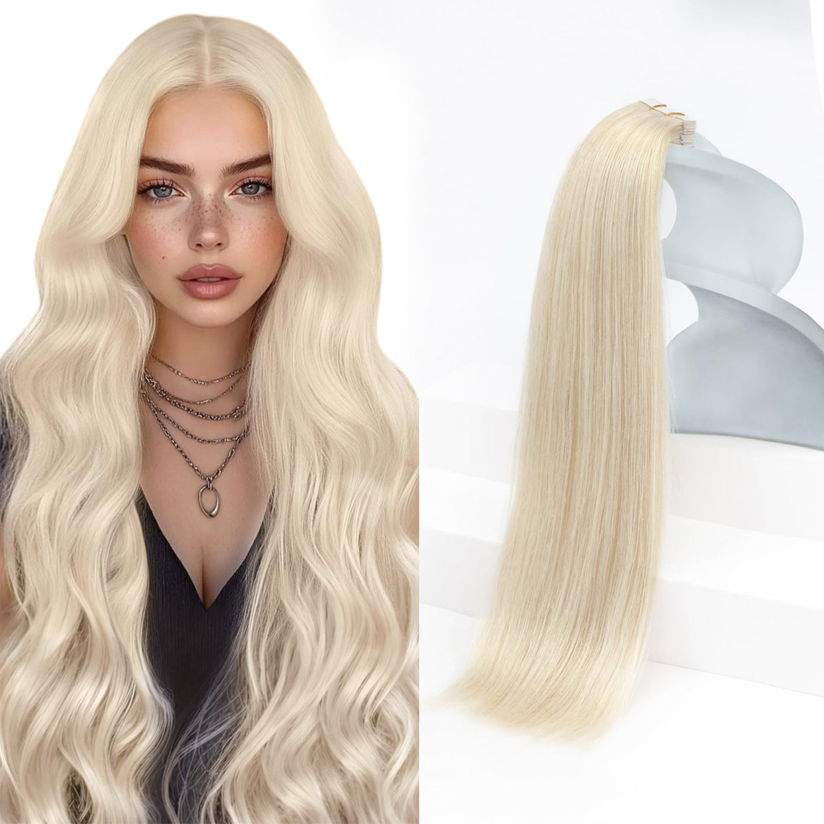 Sunny Hair Blonde Tape in Hair Extensions 28 Inch front view