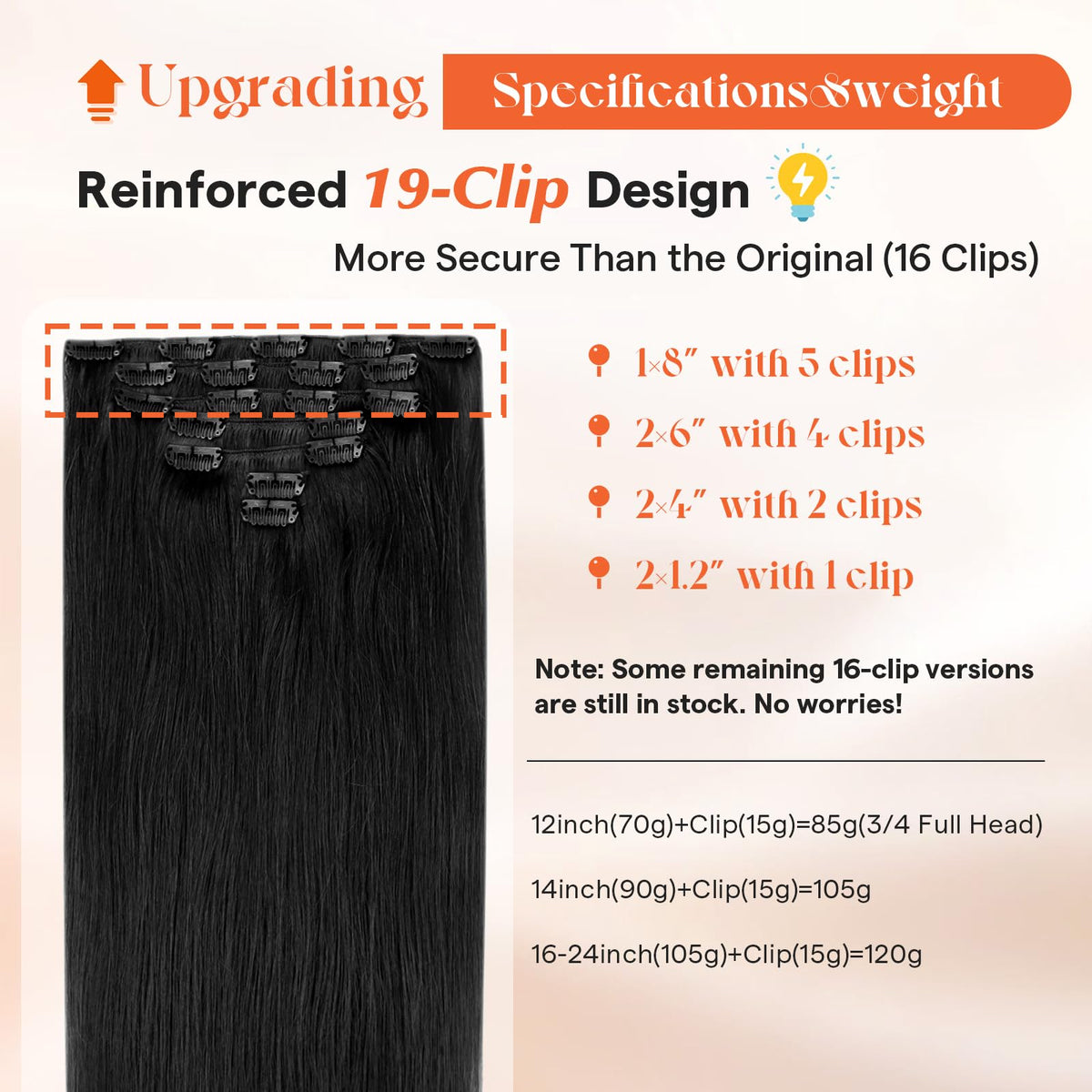 Sunny Hair Clip-in Extensions 20 Inch Natural Black packaging