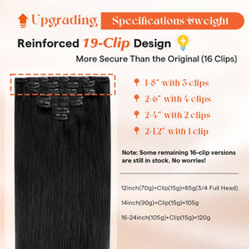 Sunny Hair Clip-in Extensions 20 Inch Natural Black packaging