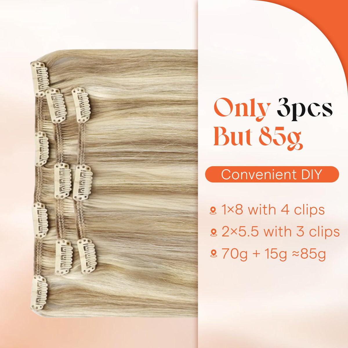 Sunny Hair clip-in extensions close-up of clips