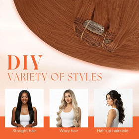 Sunny Hair Clip-in Extensions Copper Orange back view