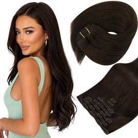 Sunny Hair Clip-in Extensions dark brown front view