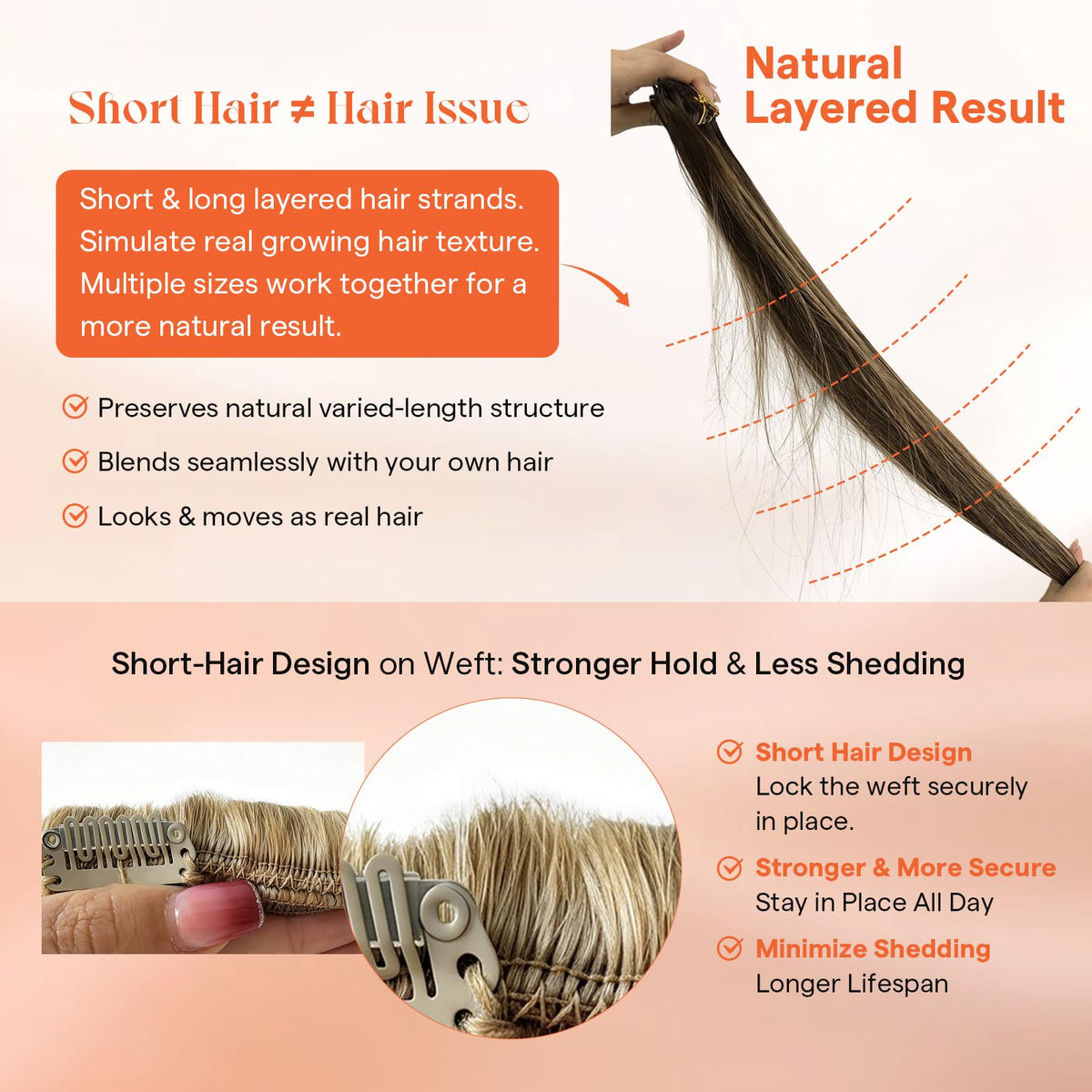 Sunny Hair clip-in extensions displayed on a mannequin
