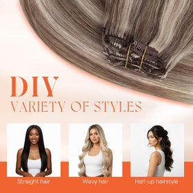 Sunny Hair Clip-in Extensions displayed with care guide