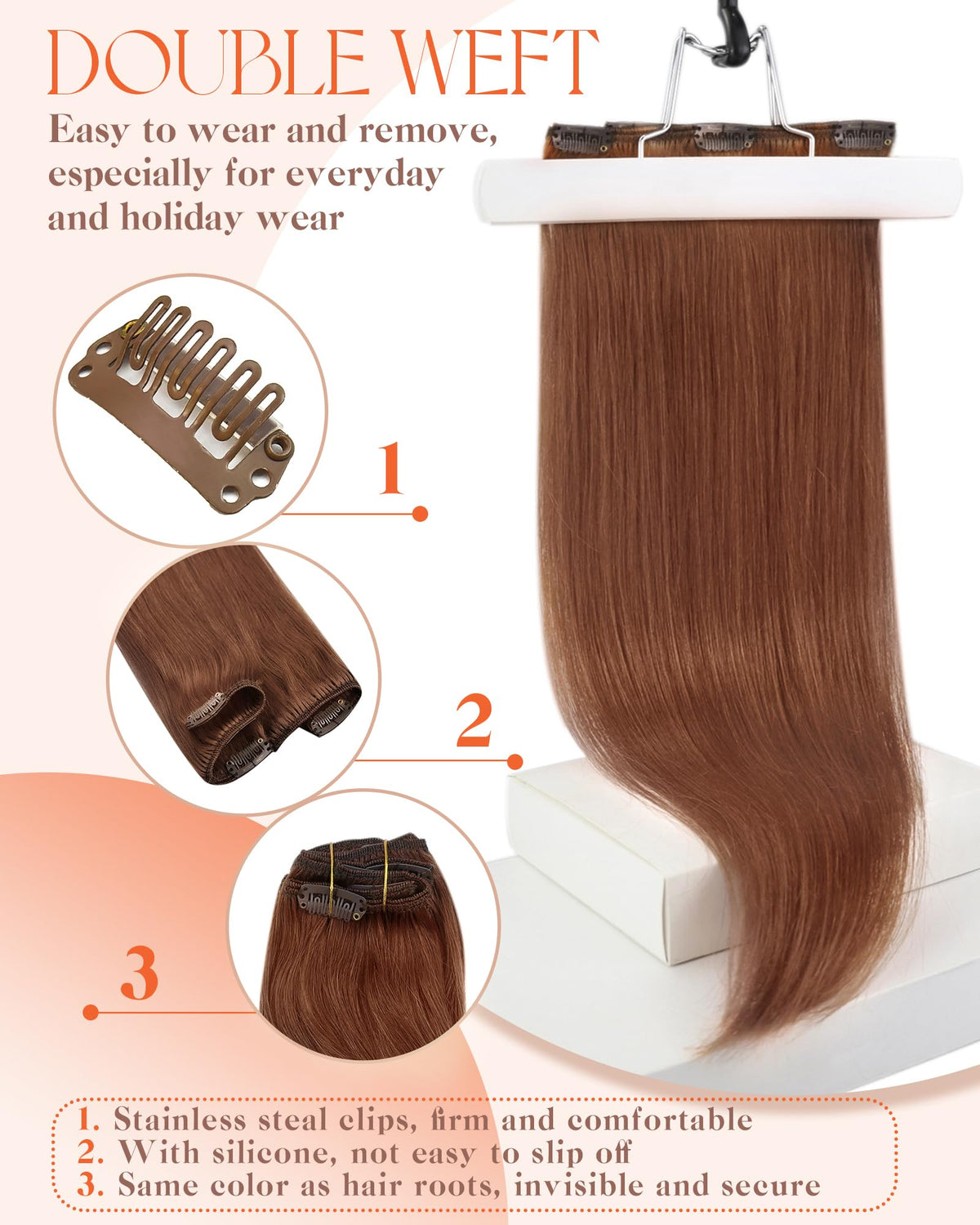 Sunny Hair Clip-in Extensions in storage case